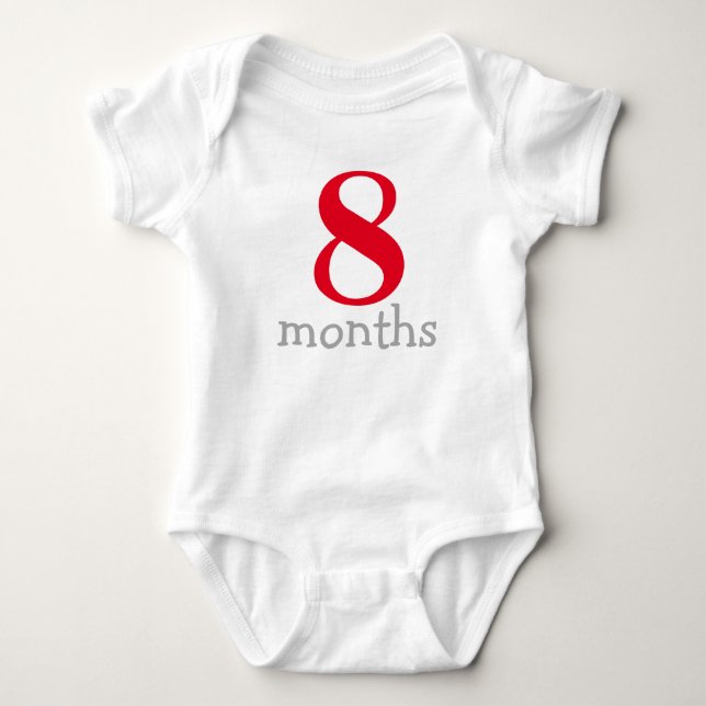 Niedliches Red Monthly Baby Strampler (Vorderseite)