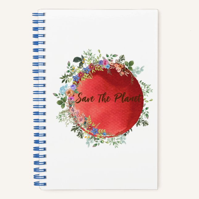 Niedliches Red SaveThe Planet Collection Spiral No Notizbuch (Vorderseite)