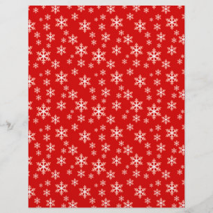 Niedliches Red Snowflake Muster Scrapbook Paper
