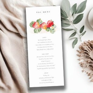 Niedliches Red Strawberry Leafy Foliage Wedding Me Einladung