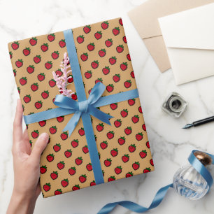 Niedliches Red Strawberry Muster für Vegetarier Geschenkpapier