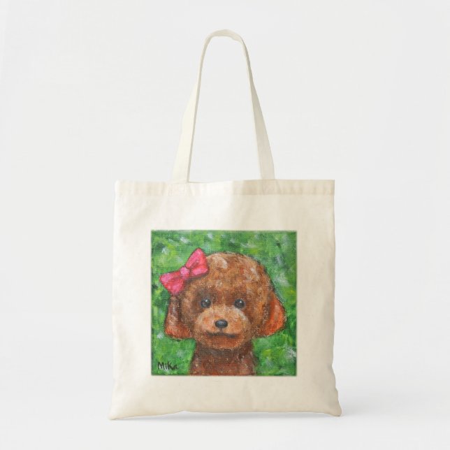Niedliches Red Toy Poodle Adorable Golden Doodle W Tragetasche (Vorne)