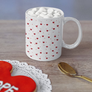 Niedliches Red Valentines Herzmuster Kaffeetasse