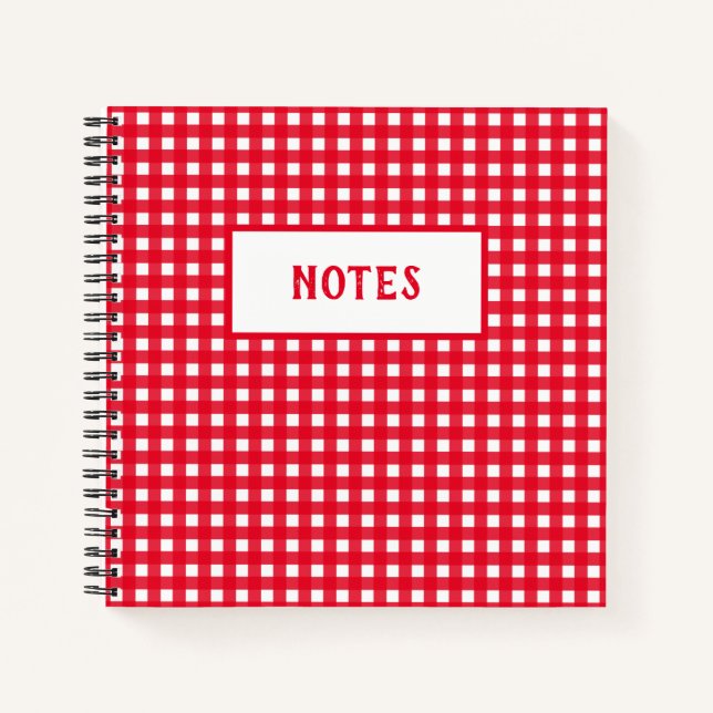 Niedliches Red & White-Kariert-Everyday-Notebook Notizbuch (Vorderseite)