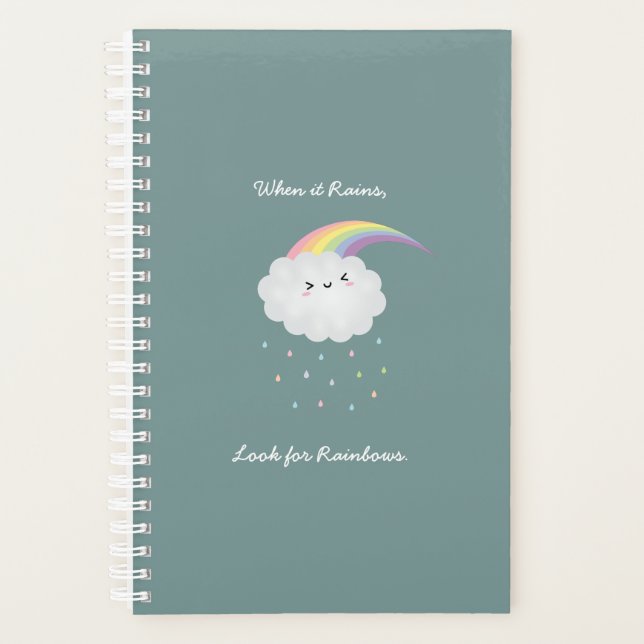Niedliches Regenbogen-Cloud-Regen Inspiration Zita Planer (Vorderseite)