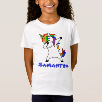 Niedliches Regenbogen Dabbing Einhorn Personalisie
