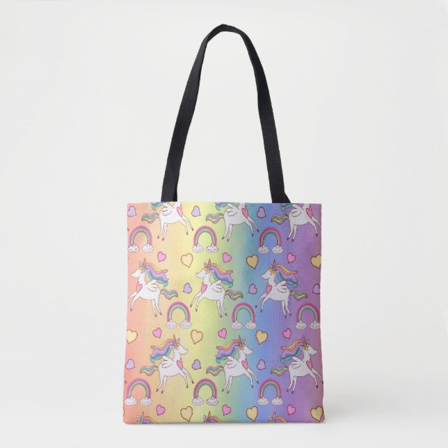 Niedliches Regenbogen Einhorn Muster Kinder Tasche (Vorderseite)