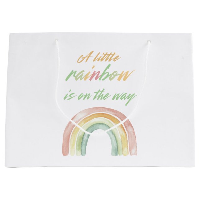 Niedliches Regenbogen Kinderdusche Große Geschenktüte (Vorderseite)