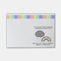 Niedliches Regenbogen-Regen-Wolken-Glück-Zitat