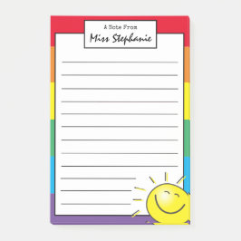 Niedliches Regenbogen-Sonnenschein-Gesicht vom Leh Post-it Klebezettel