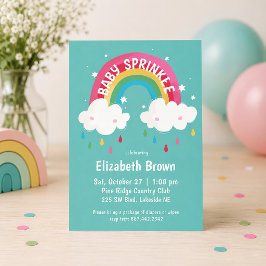Niedliches Regenbogen Sprinkle Kinderdusche Einladung