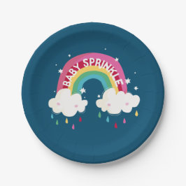 Niedliches Regenbogen Sprinkle Kinderdusche Pappteller