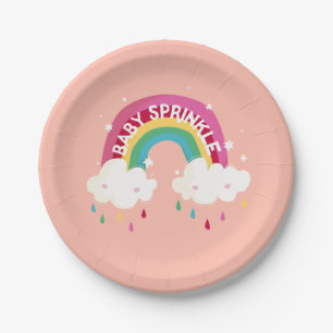 Niedliches Regenbogen Sprinkle Kinderdusche Pappteller