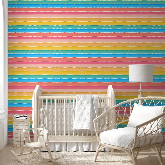 Niedliches Regenbogen Streifen Muster Kids Kinderz Tapete (Kinder)