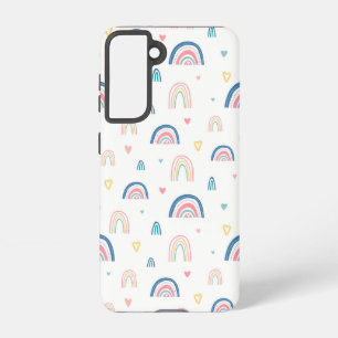 Niedliches Regenbogen- und Herzmuster Samsung Galaxy Hülle
