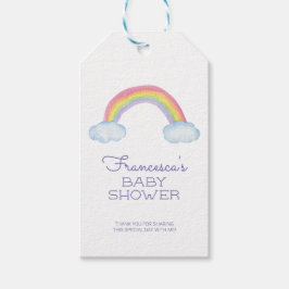 Niedliches Regenbogen und Wolkendusche Geschenkanhänger
