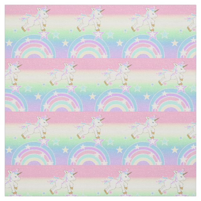 Niedliches Regenbogen Unicorn Stoff (Muster)