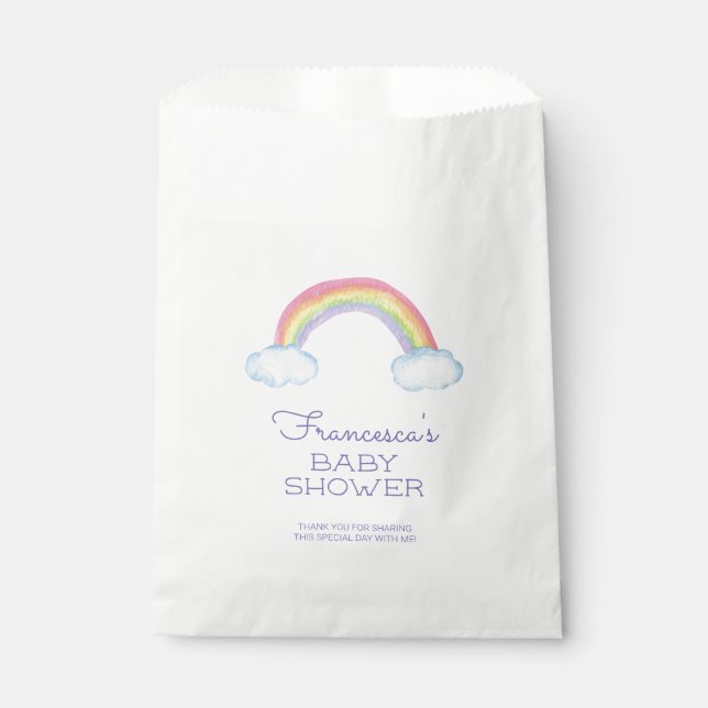 Niedliches Regenbogengeschlecht Neutrale Babydusch Geschenktütchen (Vorderseite)