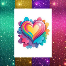 Niedliches Regenbogenherz, LGBTQ, Postkreuzung