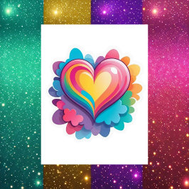 Niedliches Regenbogenherz, LGBTQ, Postkreuzung Postkarte