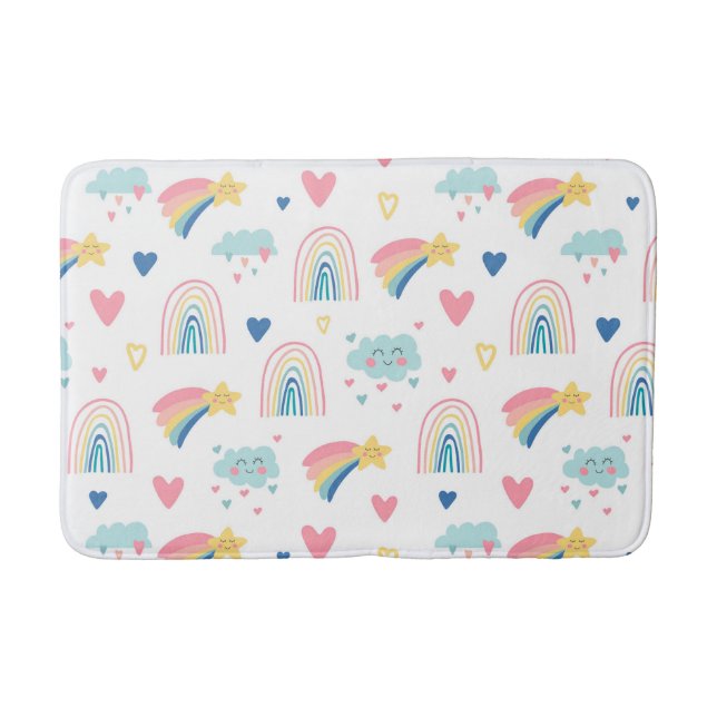 Niedliches Regenbogenmuster Badematte (Vorderseite)