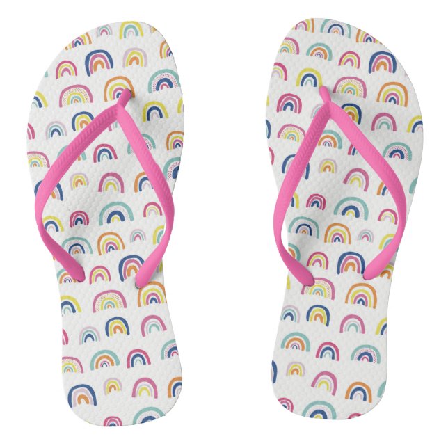 Niedliches Regenbogenmuster Flip Flops (Fußbett)