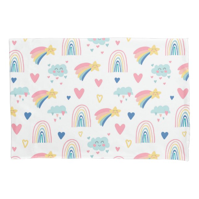 Niedliches Regenbogenmuster Kissenbezug (Vorderseite)
