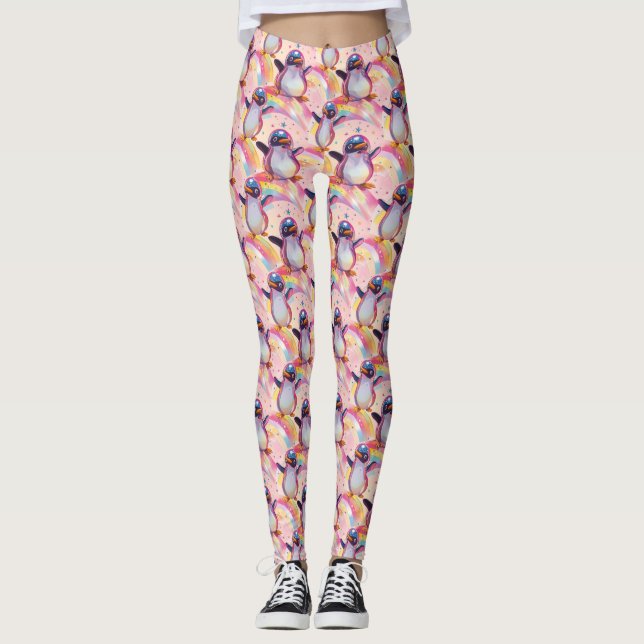 Niedliches Regenbogenmuster Leggings (Vorderseite)