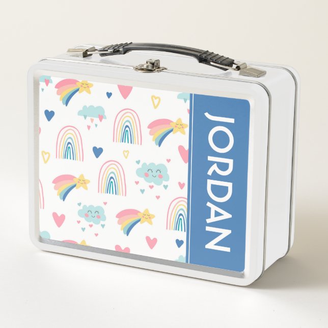 Niedliches Regenbogenmuster Metall Brotdose (Vorderseite)