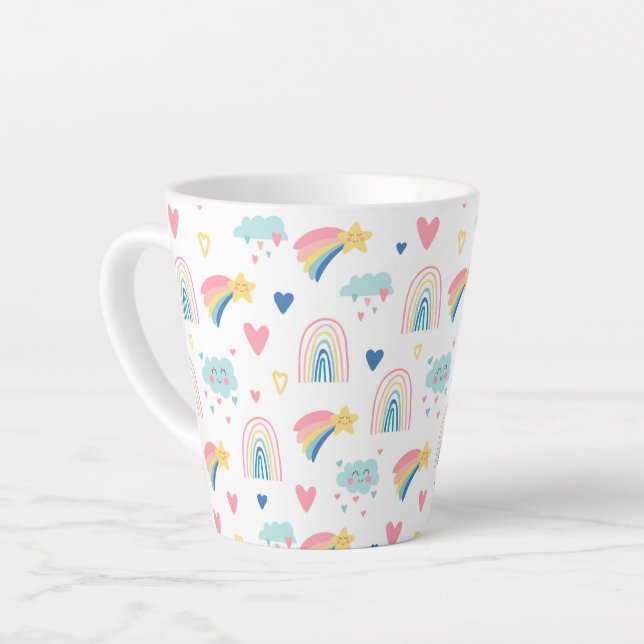 Niedliches Regenbogenmuster Milchtasse (Linke Ecke)