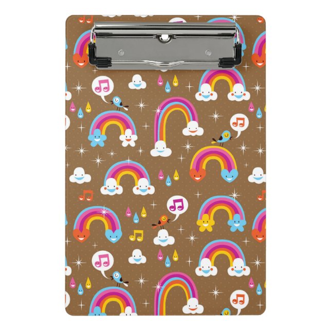 niedliches Regenbogenmuster Mini Klemmbrett (Vorderseite)