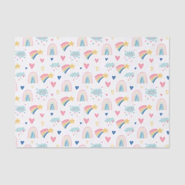 Niedliches Regenbogenmuster Seidenpapier (Vorderseite)