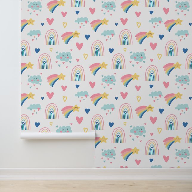 Niedliches Regenbogenmuster Tapete (Anwendung)