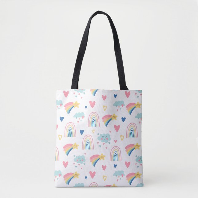 Niedliches Regenbogenmuster Tasche (Vorderseite)