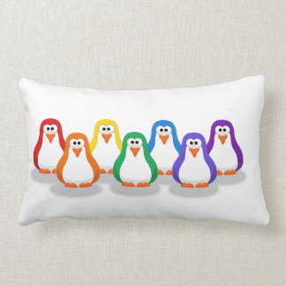 Niedliches Regenbogenpenguin-Kissen Lendenkissen