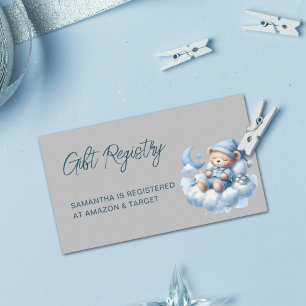 Niedliches Register der Babydusche Begleitkarte