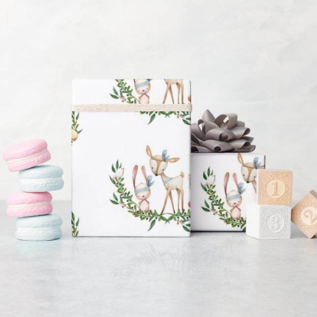 Niedliches Reh Geschenkpapier (Babyparty)