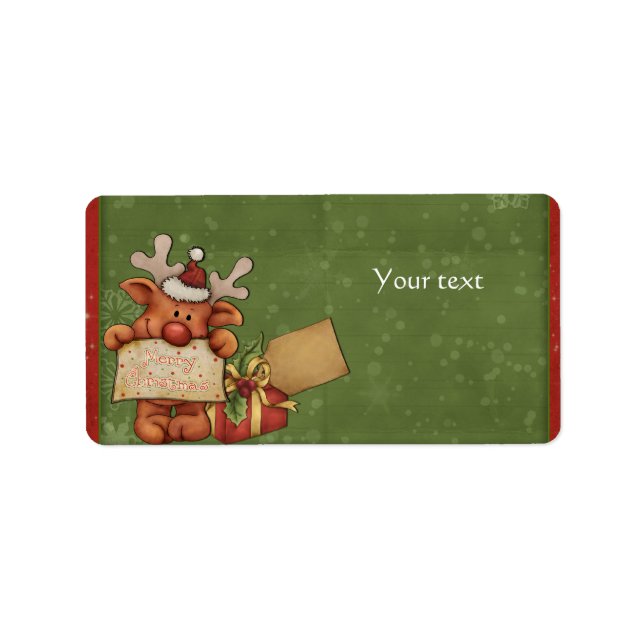 Niedliches Reindedesign Adressaufkleber (Vorne)