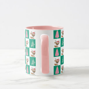 Niedliches Reindeer Santa Merry Weihnachtsbaum Par Tasse