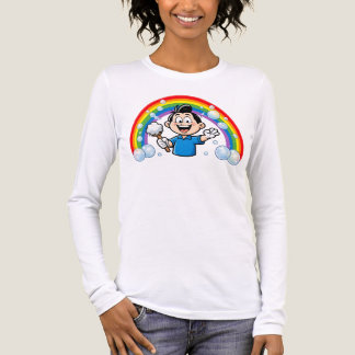 Niedliches Reinigungsmaskottchen Regenbogen-Cartoo Tri-Blend Shirt