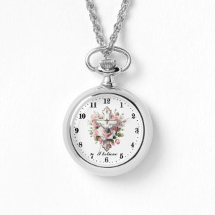 Niedliches religiöses Kreuz Armbanduhr