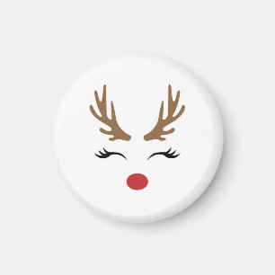 Niedliches Rentier Christmas Golf Geschenkdesign Magnet