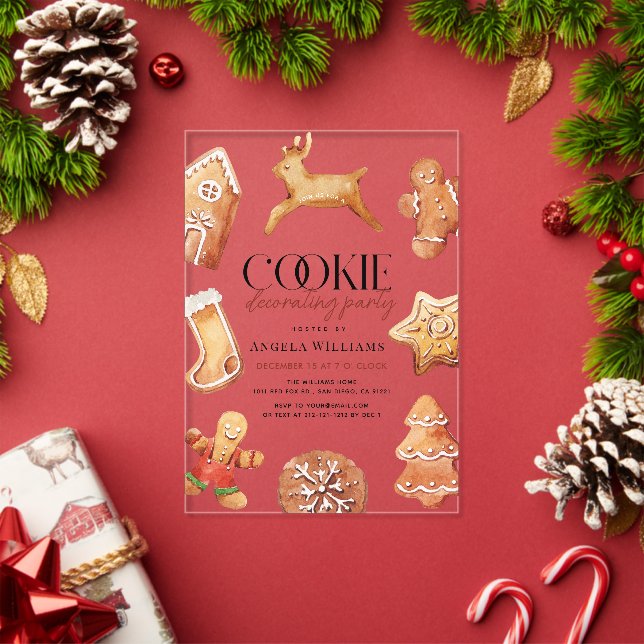 Niedliches Rentier-Cookie-Decorations-Party Acryleinladungen (Insitu (Feiertag))