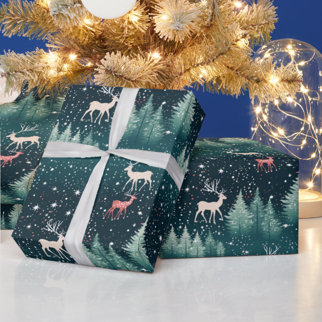 Niedliches Rentier Traditionelles Weihnachtsgesche Geschenkpapier (Feiertage)
