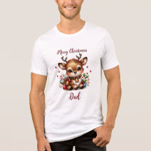 Niedliches Rentier Weihnachts-T-Shirt für Vater