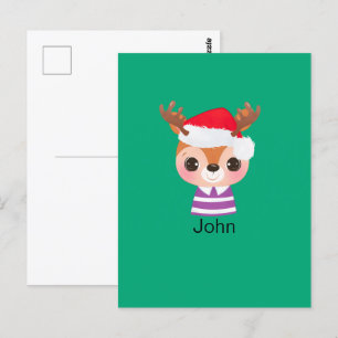 Niedliches Rentier Weihnachtsfest Postkarte