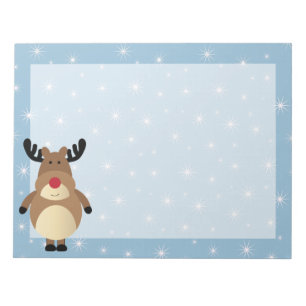 Niedliches Rentier Winterurlaub Notepad Notizblock