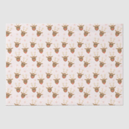 Niedliches Rentiermuster Snowflakes Orange Seidenpapier