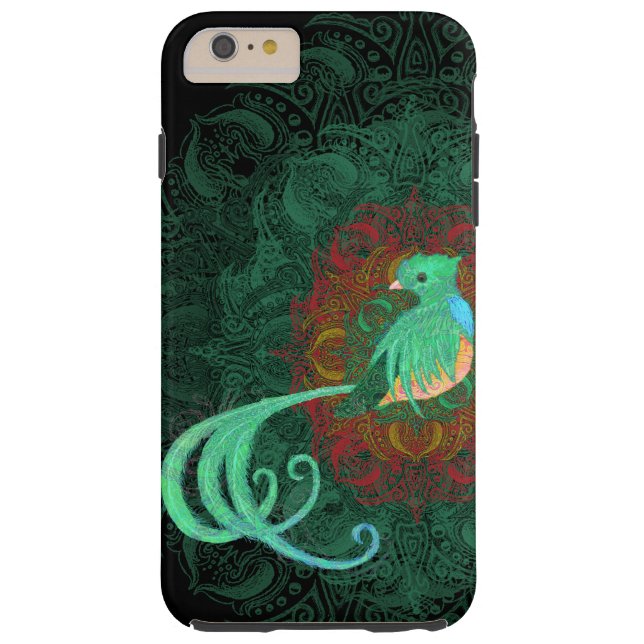 Niedliches Resplendent Quetzal-Grün Mehndi Case-Mate iPhone Hülle (Rückseite)
