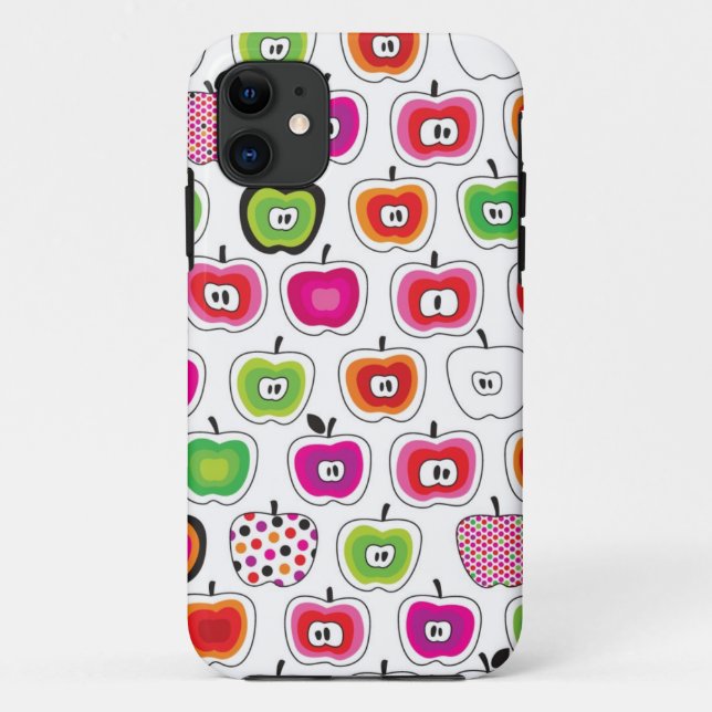 Niedliches retro Apfelmuster Case-Mate iPhone Hülle (Rückseite)